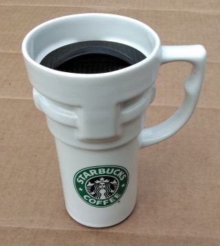 White Starbucks Green Siren Travel Tumbler Mug 10 Oz Coffee Tea Cup Mug Vgc