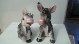 Cute Vintage Donkeys Ceramic Salt & Pepper Shakers - Japan