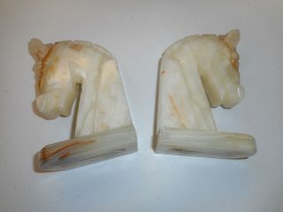 vintage stone marble? bookends retro trojan horse design stone book ends 2
