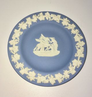 Vintage Wedgewood Blue Jasperware Mini Plate Pegasus & Gods