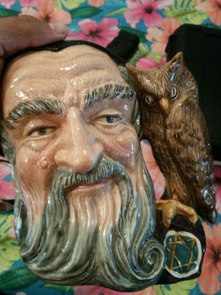 Royal Doulton " Merlin With Owl " Large 7 " Toby Character Mug Jug 1959 D6529