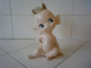 Vintage 1950s Lefton Japan Baby Devil Ceramic Figurine Cute