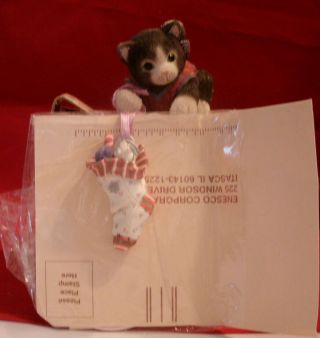Calico Kittens Kitten Pulling Sock With Cat And Cans 1998 Nib