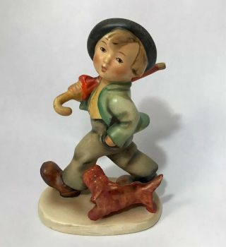 Goebel Hummel Boy With Dog Figurine " Strolling Along " 5 Tmk2