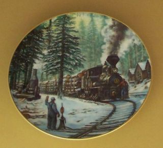 Winter Rails Timber Line Plate Ted Xaras Train Winter Railroad Mountains Pine