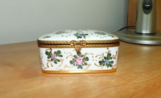 Vintage Limoges France Peint Main Hinged Trinket Box