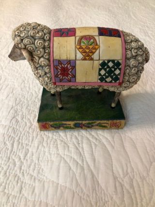 Jim Shore 2003 Heartwood Creek Figurine Peace In The Valley Curly Sheep Quilt