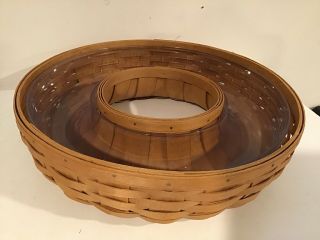 Longaberger Round Veggie Chip and Dip Basket With Protector 2