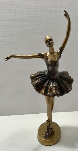 Seymour Mann Ballerina Statue Ballet Dancer Statuette Degas Blue Bronze 80s