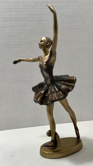 SEYMOUR MANN BALLERINA STATUE ballet dancer statuette Degas blue bronze 80s 2