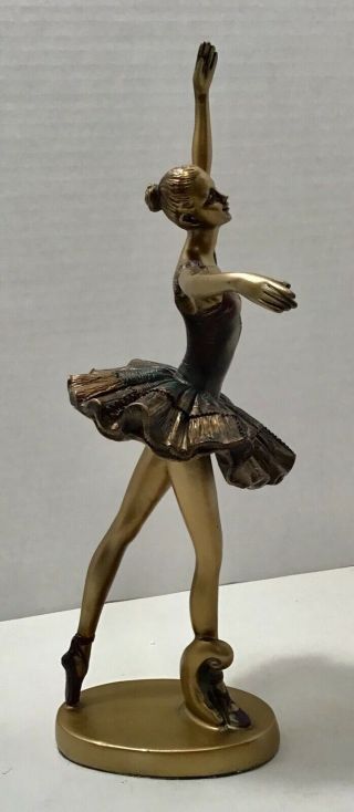 SEYMOUR MANN BALLERINA STATUE ballet dancer statuette Degas blue bronze 80s 4