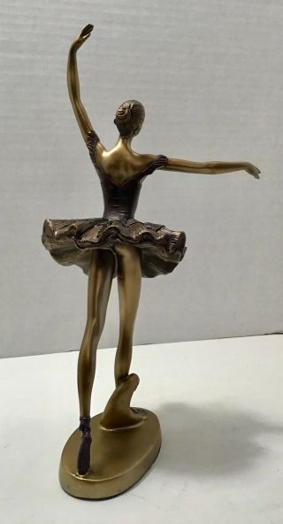 SEYMOUR MANN BALLERINA STATUE ballet dancer statuette Degas blue bronze 80s 5