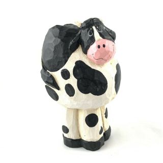 Retired Eddie Walker Holstein Cow Midwest Cannon Falls Hand Painted Figure Htf