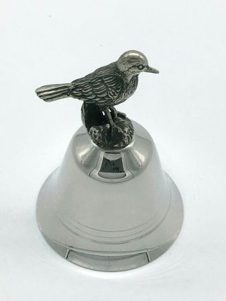 Danbury Bell Silverplate Pewter Songbird Robin Bird