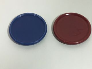 2 Longaberger Pottery Coasters,  Or Lids