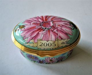 Halcyon Days 2005 A Year To Remember Enamel Box - Butterflies,  Flowers & Bees