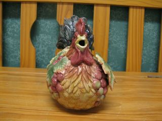 Fitz and Floyd classic Rooster tea pot 4