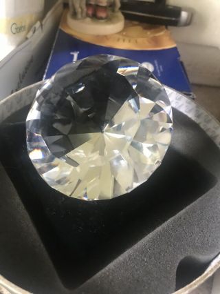 Swarovski Crystal Large Chaton Paperweight - Retired - Box /
