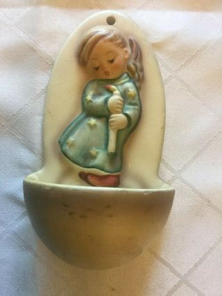 Hummel Goebel 5 " Holy Water Font,  Angel With Candle 207,  Made 1949
