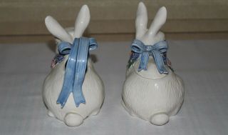 Fitz and Floyd Bunny Rabbit Sugar Bowl with Lid and Creamer 3
