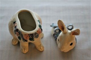 Fitz and Floyd Bunny Rabbit Sugar Bowl with Lid and Creamer 5