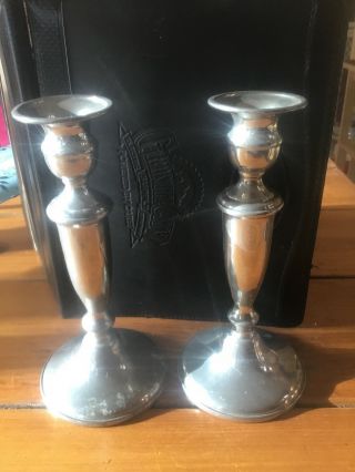 Vintage Empire Pewter Weighted Candlestick Holder 8 " X3 3/4 "