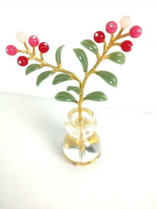Imperial Flowers By Joan Rivers - Cranberry Sprig With Stand Lavender & Jade 8
