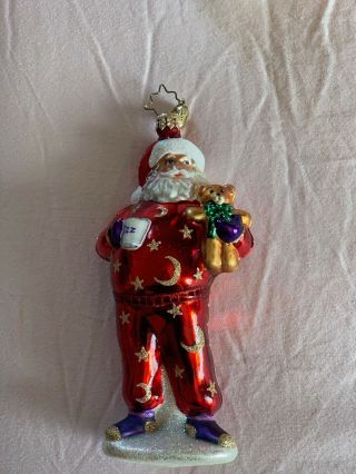 Christopher Radko Pajama Santa Claus Christmas Ornament