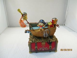 Vintage Enesco Animated Music Box Pirate Chest