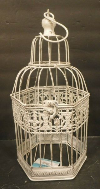Table/shelf White Metal Bird Cage W/opening Top Home Decor Cages Decorative