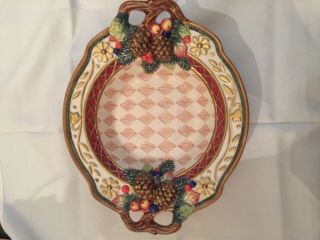 Fitz And Floyd Classic,  Christmas Bowl - Berries,  Pinecones,  Oranges