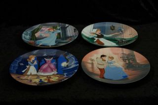 Walt Disney Set Of 4 Edwin M.  Knowles Cinderella Collectors Plates Assorted