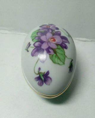 Vintage Limoges France Ring/trinket Box Purple Flowers Fine China