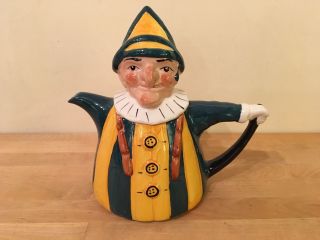 Vintage Tony Wood Staffordshire England " Mr Punch " Tea Pot Teapot 9 " -