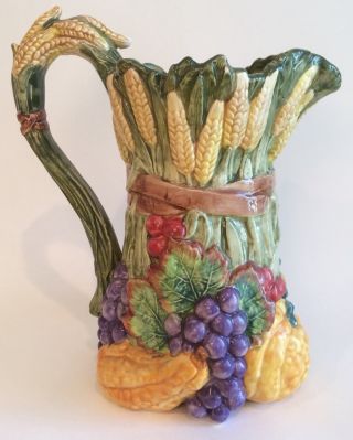 Fitz And Floyd Harvest Home 1 3/4 Qt.  Pitcher 1995