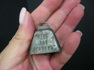 Vintage Miniature Cow Bell Ring For Jerseys Drink Bottled Advertising Dairy Milk