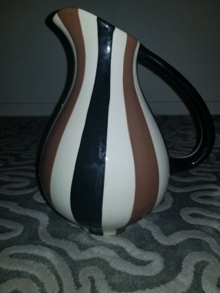 Brown Black Stripes JONATHAN ADLER Art Pottery Modernist 10 