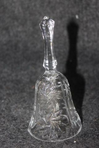 Vintage Small Crystal Clear Bell Star Burst Pattern 5 1/4 " X 2 1/2 "