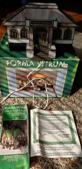 Vitreville Post Office Forma Vitrum Stained Glass Village Light Up Building