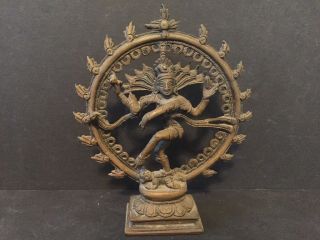 Vintage Dancing Lord Shiva Indian Gods Detailed Cast Iron Or Brass Piece Hindu