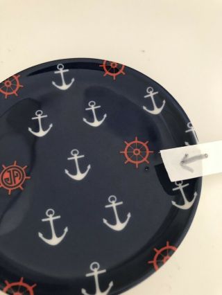Jonathan Adler Nautical Coasters Set of 4 Boat Anchors Knots Small Plate Trinket 6
