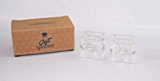 Avon Glistening Star Crystal Taper Candleholder Set 24 Lead Crystal