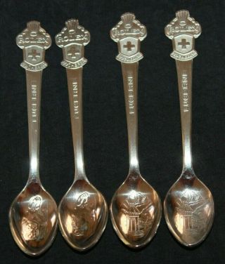 Set Of 4 Rolex Lucerne Bucherer Of Switzerland Collector Spoons