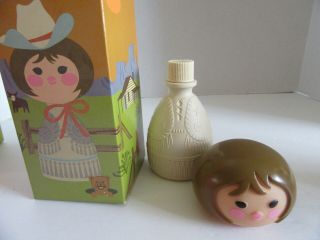Vintage Avon Small World American Cowgirl Doll Cream Lotion Bottle 2