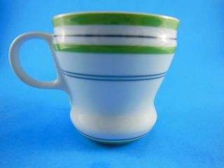 Starbucks 2007 White Green & Blue Striped Coffee Tea Mug Cup 12 Oz
