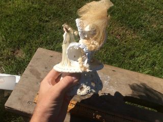 Vintage Wedding Cake Ornate Topper,  Bride & Groom,  Paper Plaster Material ? 3