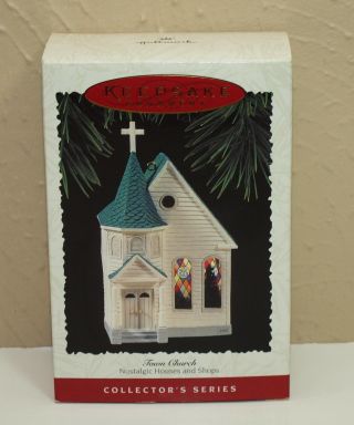 1995 Hallmark Ornament Nostalgic Houses & Shops Town Church 12th In Series Mib