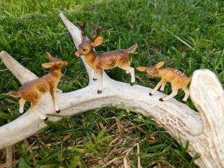 Vintage Bone China Deer Miniatures " Set Of 3 "