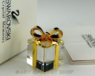 Swarovski Crystal Memories Classics Present Gift Gold Bow Miniature