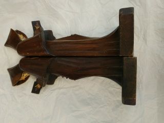 set of 2 wooden monk priest hand carved bookends.  Chipped shroud 5